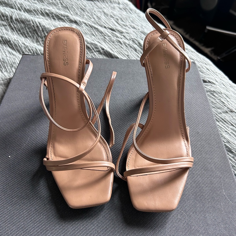 Express nude strapy heel